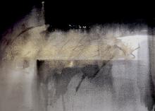 Untitled watercolor  and metallic on paper 42 x 65 cm