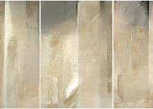 Untitled, acrylic and collage on paper mounted on canvas, 200 x 450 cm ( triptych ), 1999