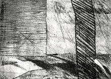Wall 1 1989  dry point on copper, 25x35 cm