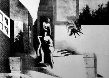 Untitled 1984 b/w autolithography